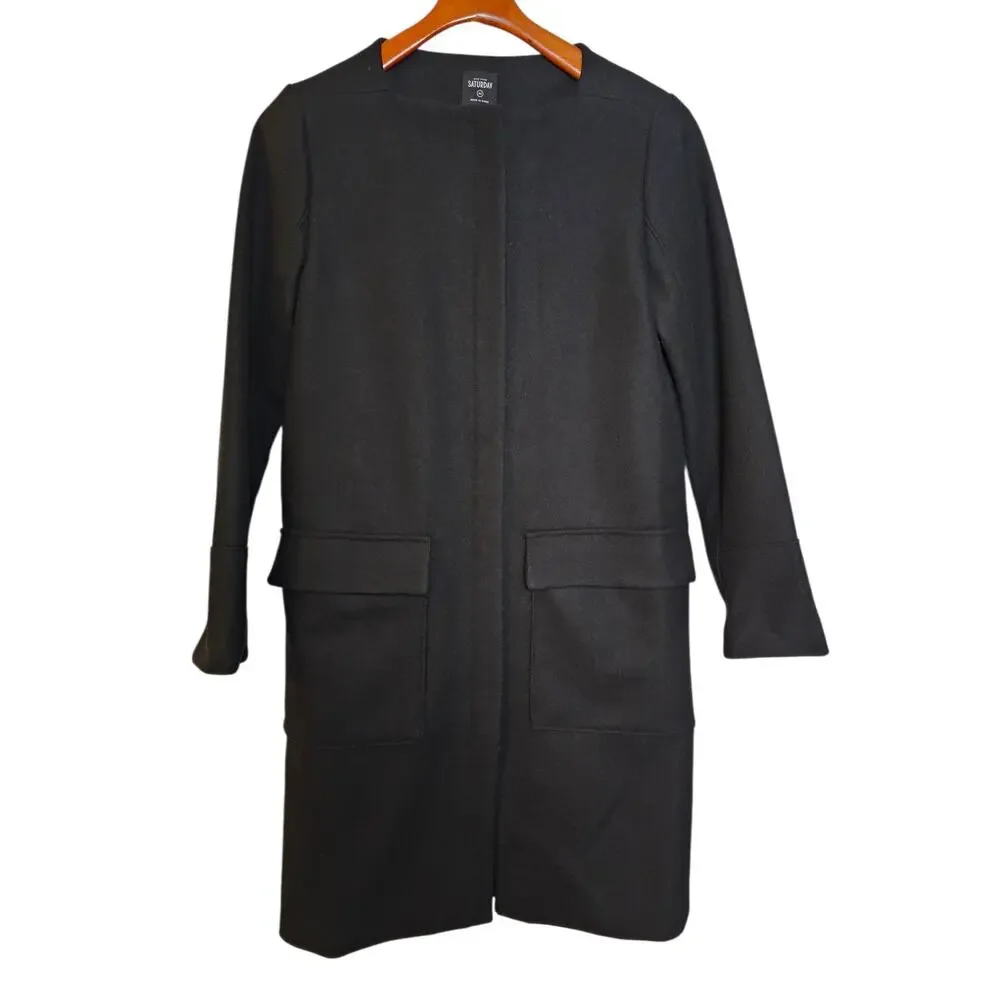 Kate Spade Saturday Black Dark Academia Preppy Goth Wool Coat